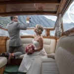 Venetian Style Boat wedding couple